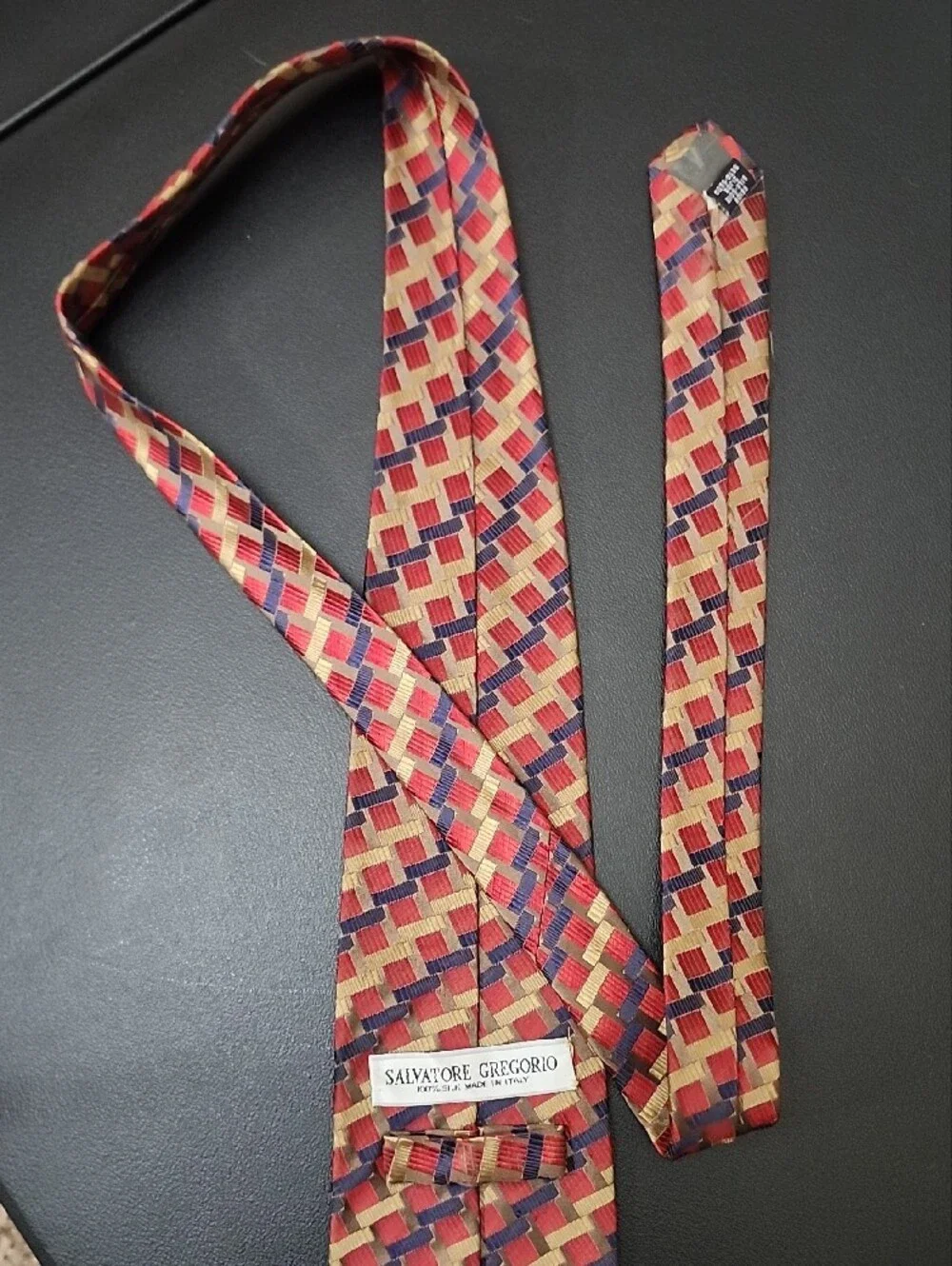 Bundle of 3 Salvatore Gregorio 100% Silk Ties Handmade in Italy Geometric Luxury